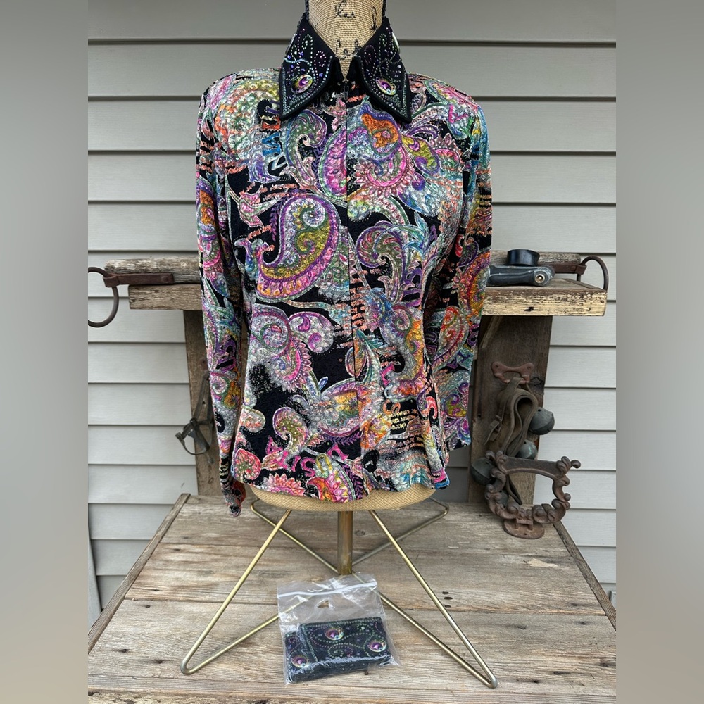 Ladies Medium Elegant Show Styles Western Pleasure Rail Shirt